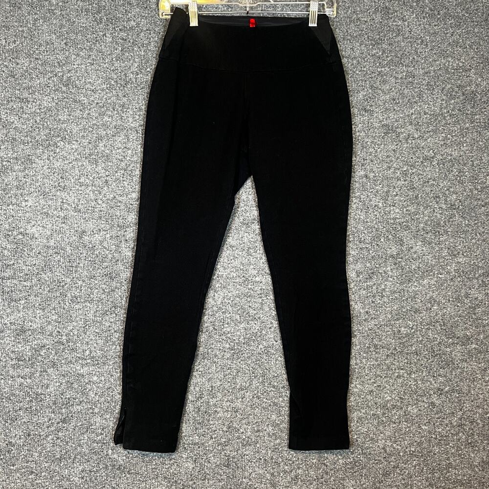 Spanx Jeans Womens Medium Black‎ Leggings Ankle Skinny Pull On Released Zip Hem